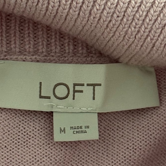 LOFT Light Pink Mock Neck Tunic Sweater Size Medium - Picture 5 of 6